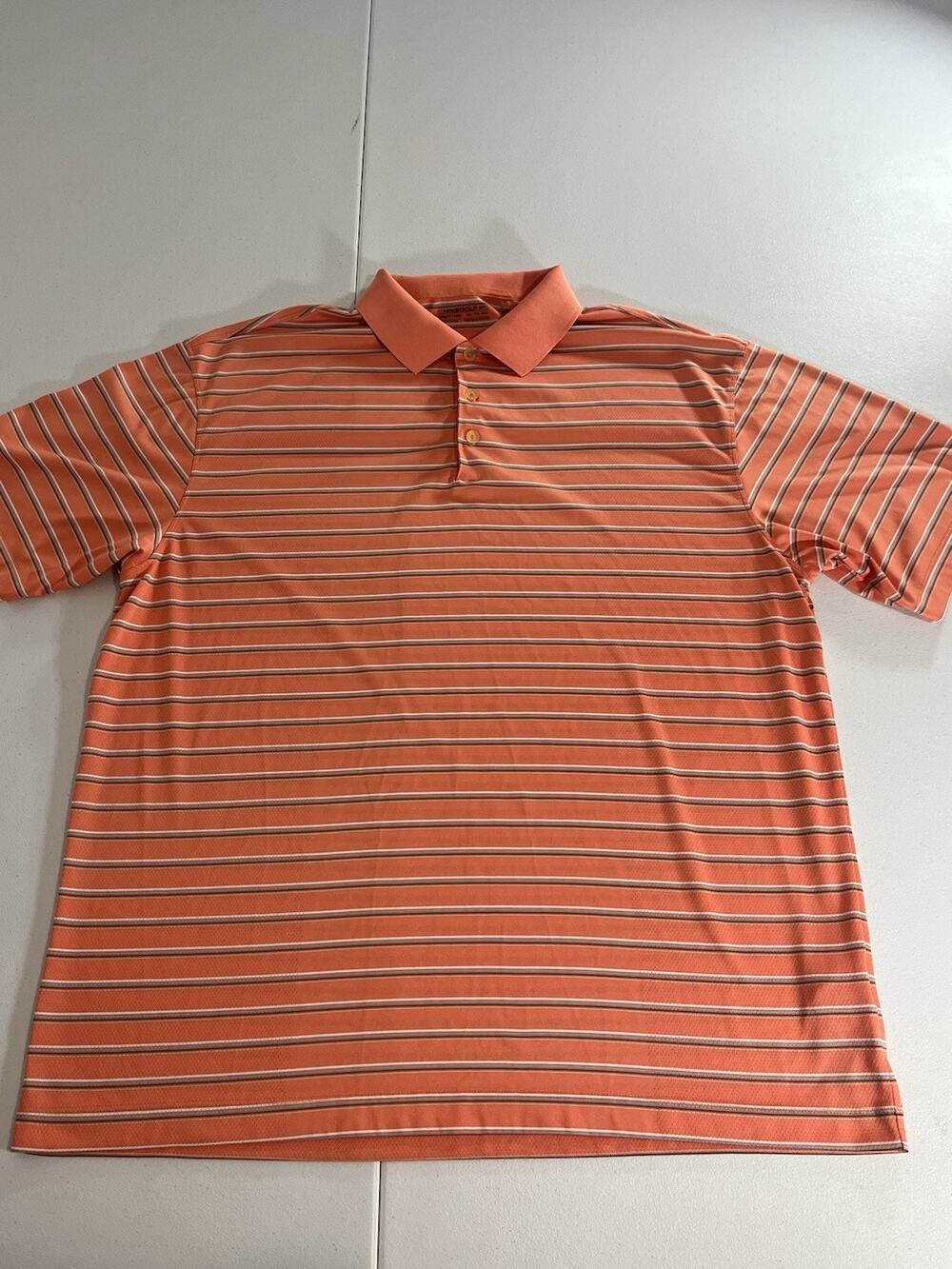 Nike Golf Size 2xl Orange Dri Fit Short Sleeve Polo Shirt